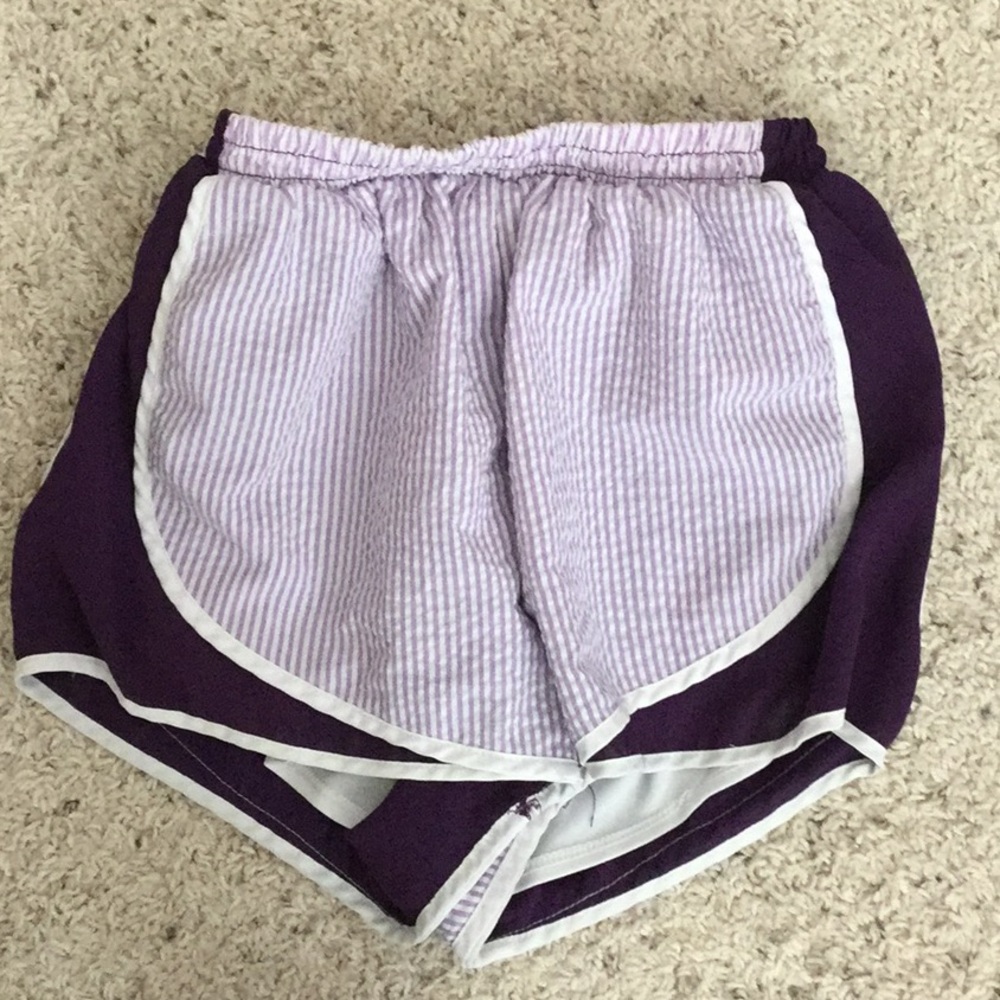 Purple seersucker shorts
